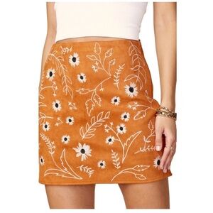Miami Orange Floral Mini Skirt